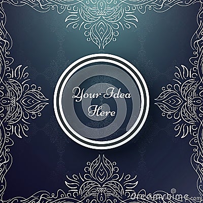 Mandala, mehendi - ethnic frame template. Vector Illustration