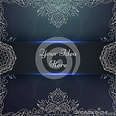 Mandala, mehendi - ethnic frame template. Vector Illustration