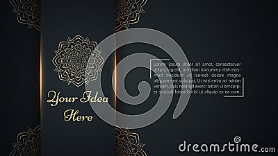 Mandala, mehendi - gold ethnic template. Vector Illustration