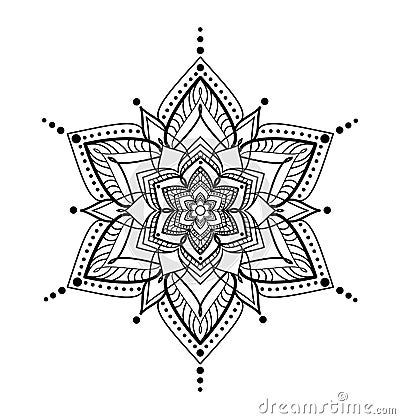 Mandala Mehendi tattoo drawing design Vector Illustration