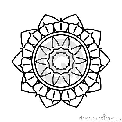 Mandala motif floral decoration mystical vintage line style icon Vector Illustration