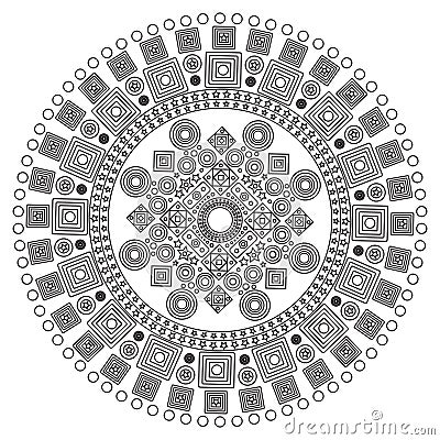 Mandala object line art pattern Vector Illustration