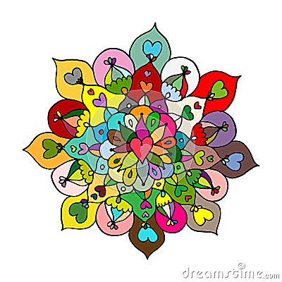 Mandala ornament, colorful pattern for your design Vector Illustration