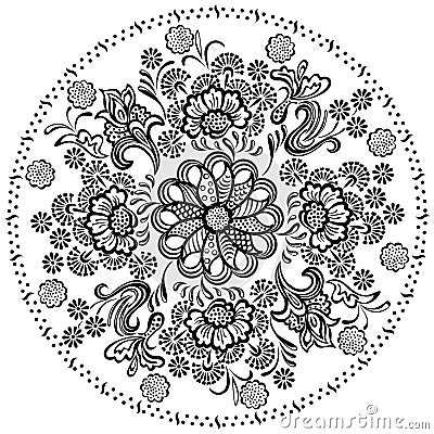 Mandala pattern decorative floral elements Vector Illustration