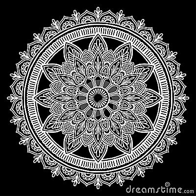 Mandala pattern white Stock Photo