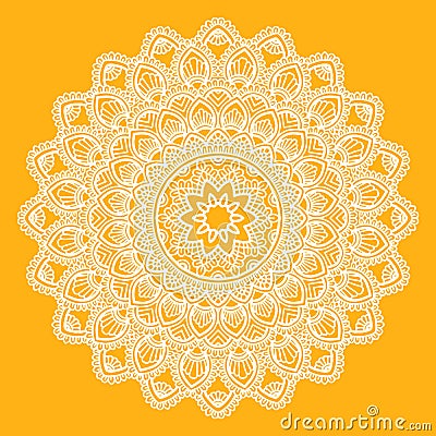 Mandala pattern white Stock Photo