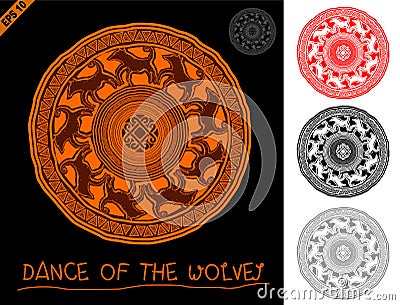 Mandala in primitive, ethnic style rock Vector Illustration