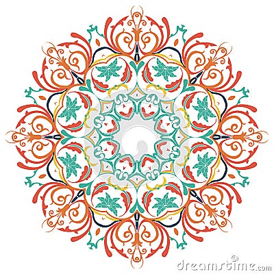 Mandala. Round Colored Ornament Pattern. Vector Illustration