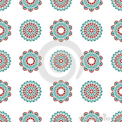 Scandinavian floral vector seamless pattern. Nordic geometric background Vector Illustration