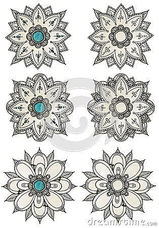 Mandala sketch selection Stock Photo