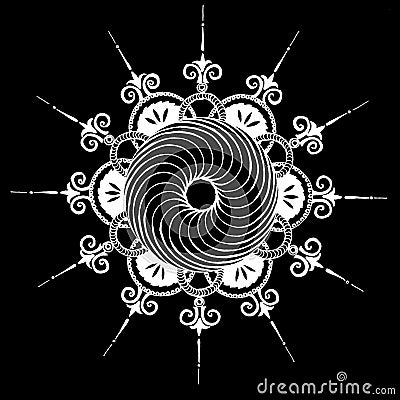 Mandala snowflake pattern gentle Stock Photo