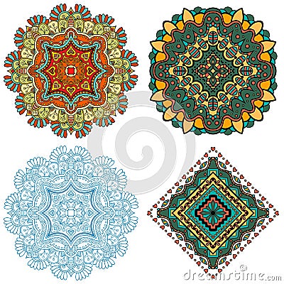 Mandala Square ornament Cartoon Illustration