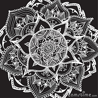 Mandala style abstract flower. Vector Illustration