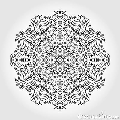 Mandala swirls background.Tribal,ethnic pattern.Black Vector Illustration