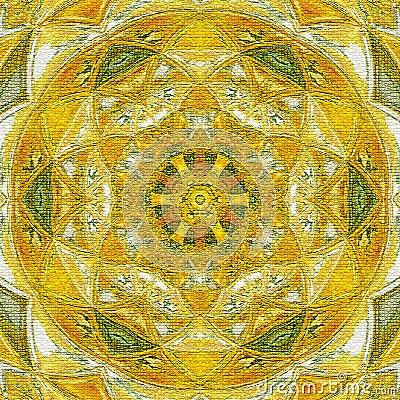 Sunny mandala symbol of luck and happiness Stock Photo