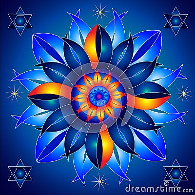 Mandala Talisman of Cosmic Energy Healing Vector Illustration