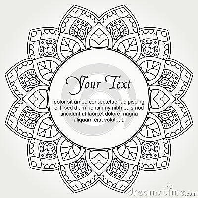 Mandala with text. Vector Illustration