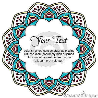 Mandala with text. Vector Illustration
