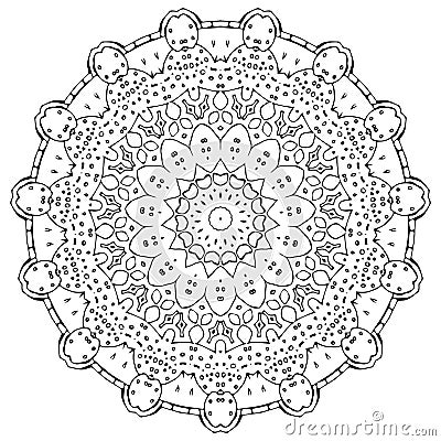 vector Mandala art, repeated floral pattern illustration symbols Vector Illustration