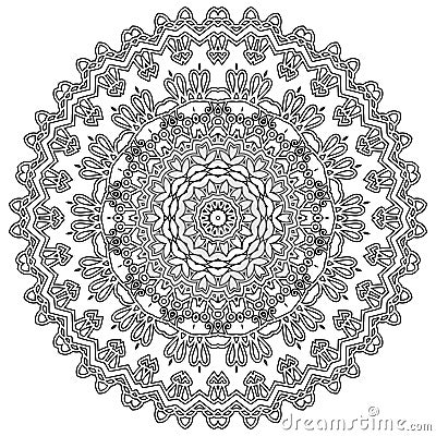 vector mehndi mandala pattern symbols illustration for christmas Stock Photo