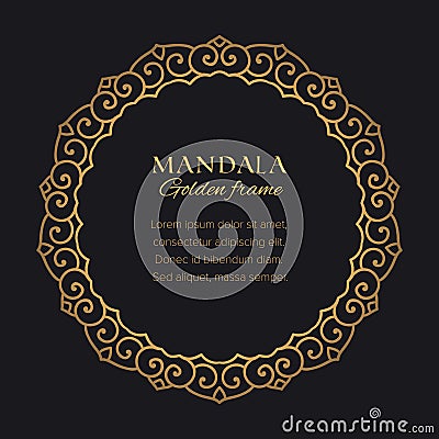 Golden decorative graphic element on black background Vector Illustration