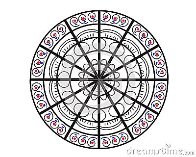 Mandala vector illustration. Round floral ornamental design pattern. Vector Illustration