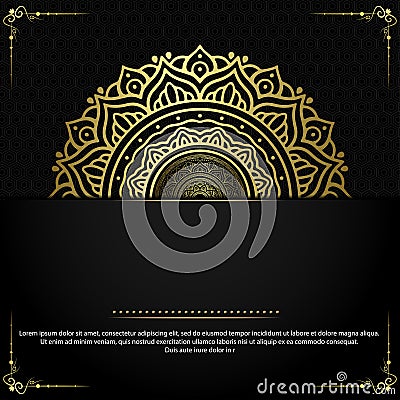 Mandala Vector template of business card, flyer, banner Yoga club, meditation center, arabic cuisine Vector Illustration