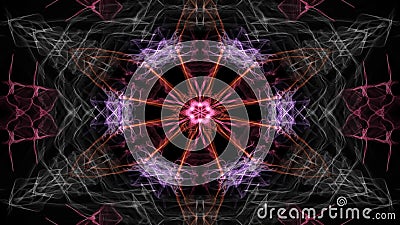 Mandala vivant rougeoyant multicolore sur le fond noir, pour des exercices et la méditation spirituels, formation de concentratio illustration stock Mandala vivant rougeoyant multicolore sur le fond noir, pour des exercices et la méditation spirituels, formation de concentratio illustration stock