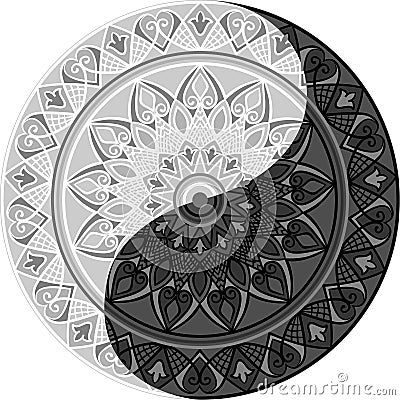 Mandala Yin Yang Vector Illustration