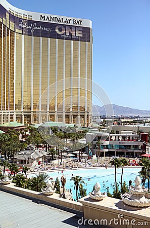 Mandalay Bay hotel and pool Editorial Stock Photo