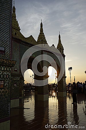 Mandalay Hill at Sunset Editorial Stock Photo