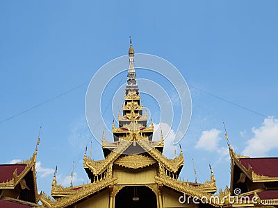 Mandalay, Myanmar buildings on the Royal Palace grounds. Stock Photo