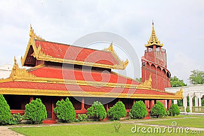 Mandalay Royal Palace Watch Tower, Mandalay, Myanmar Stock Photo