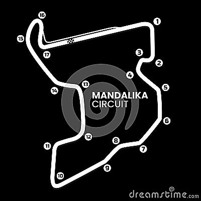 Mandalika Circuit Vector , Indonesia International Race Track Vector Illustration