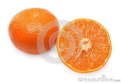 Mandarin fruit - hole and section Stock Photo