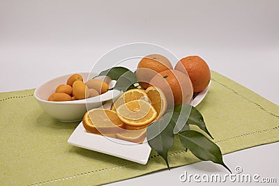 Mandarins on the table Stock Photo