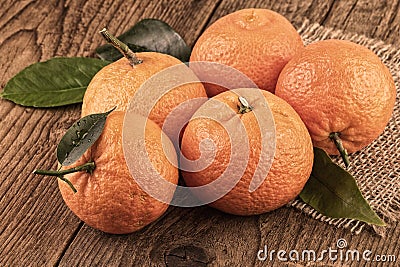 Mandarins tangerines still life toned image vintage style Stock Photo