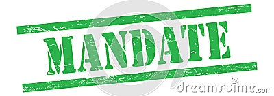 MANDATE text on green grungy lines stamp Stock Photo