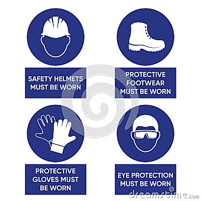 Mandatory health safety signs Vector Illustration