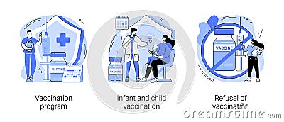 Mandatory immunization abstract concept vector illustrations. Vector Illustration