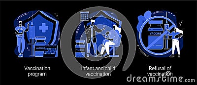 Mandatory immunization abstract concept vector illustrations. Vector Illustration