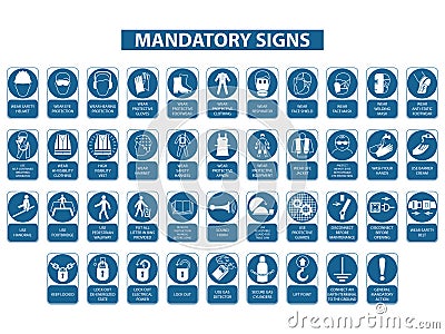 Mandatory signs Vector Illustration