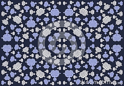 Mandelbrot navy blue polka dot seamless pattern Stock Photo