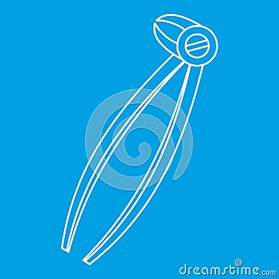 Mandibular wisdom tooth dentist forceps icon Vector Illustration