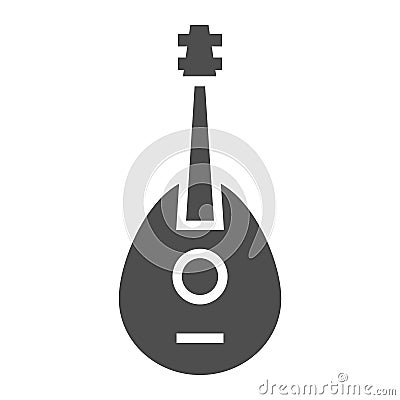 Mandolin glyph icon, musical and string, guitar sign, vector graphics, a solid pattern on a white background. Vector Illustration