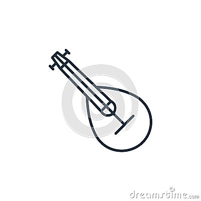 mandolin vector icon isolated on white background. Outline, thin line mandolin icon for website design and mobile, app development Vector Illustration