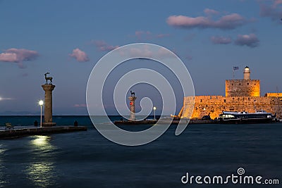 Mandraki Harbour Stock Photo