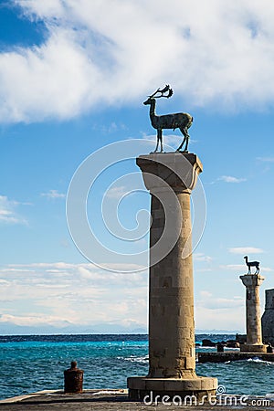 Mandraki Harbour Stock Photo