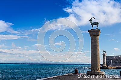 Mandraki Harbour Stock Photo