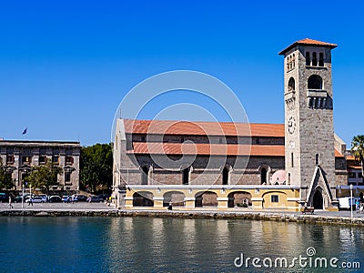 Mandraki Harbour Stock Photo